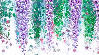 "Wisteria Cascades" #flipcup #swipe #flowerart #acrylicpouringtechniques   #fluidart #acrylicpouring