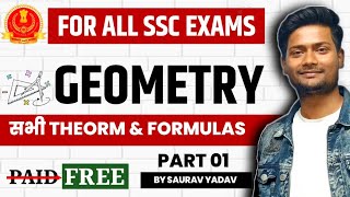 Full Geometry Revision - All Theorms & Formulas | Part 01 | By Saurav Yadav  #ssc