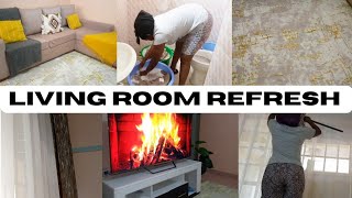 CLEAN WITH ME/LIVING ROOM REFRESH/NEW CARPET/LIVING ROOM REVEAL