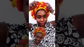 How to Tie Simple Two Colors African Turban Headwrap by Yourself