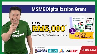 Get 50%* or up to RM5,000* MSME Digitalization Grant