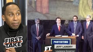 FIRST TAKE | "End of LSU", Stephen A reacts to Louisiana Gov says LSU AD won't select football coach