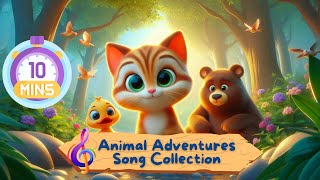 Animal Adventures Song Collection | 4 Little Ducks, 3 Little Bears, 3 Little Kittens & Zoo Animals!"