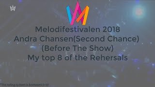 Melodifestivalen 2018 Andra Chansen(Second Chance) My top 8 of The Rehersals [With Ratings]