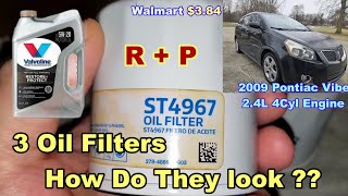 Walmart Supertech Oil Filter ST4967 Cut Open / Valvoline Restore And Protect / 2009 Pontiac Vibe