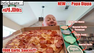 Papa John’s NEW Papa Dippa Pizza 🍕🧄 – Garlic Lovers DREAM Review!