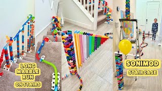 EPIC MARBLE RUSH ON STAIRS + SONIMOD STAIRCASE / DOMINOES ON LADDER