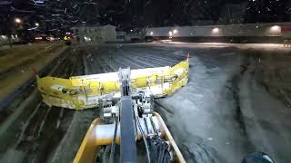 Snow plowing of a big commercial outlet  with Metal Pless live Edge 2025 01 14