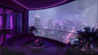 Shibuya After Dark – Lofi Rain & Purple Night Chill Ambience Rhythm | 4K