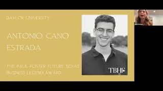 Baylor Entrepreneurship Student is Recognized by Texas Business Hall of Fame