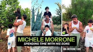 Michele Morrone spending time with his sons