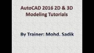 AutoCAD 3D Modeling Tutorial