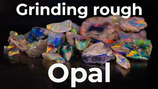 34 mins of exposing gem opals on a grinding machine