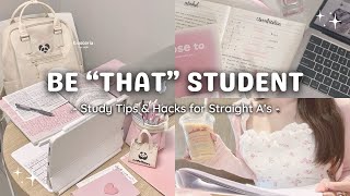 how to be THAT student and get straight A's 📝🎀🏫 | study tips and hacks