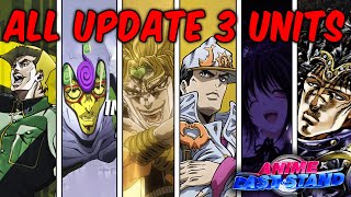 Showcasing EVERY UNIT From JOJO UPDATE 3 | Anime Last Stand