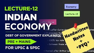 Indian Economy Lecture 12 | Debt of Government Explained!!  | With *PYQ & Practice Questions*