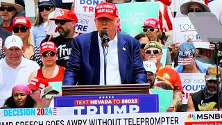 Donald Trump rambling on about sharks during campaign speech.