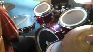 Playing around on my lil brother's drumset.
