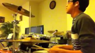 "Human Stain" Kamelot drum cover by my little brother
