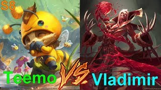 Teemo VS Vladimir : Teemo gotta 1v9 [Teemo AP Top] [S8]
