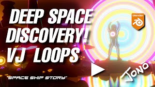Epic Sci-Fi VJ loop series—Follow a space traveler on a quest to power his home world! #blender3d