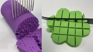 Oddly Satisfying Video | Kinetic Sand Cutting ASMR, Drop and Squish for Relaxation, Original Sound🌈