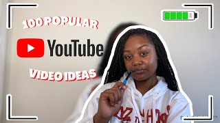 100 YouTube Video Ideas to Start/GROW Your Channel!📈