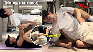 DaiShun being a MESS while doing EXERCISE