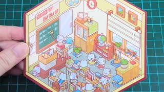 Sticker Time! - Bunny Classroom Room 3D Landscape Sticker Set