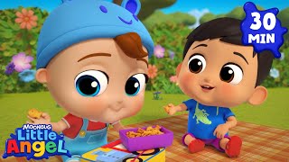 Fun New Flavors and Foods! | Little Angel | Cartoons for Kids | Moonbug Kids - Fun Song with Friends