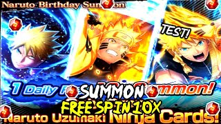 FREE SPIN 10X!! Naruto Birthday Summon [4 Days] | Naruto X Boruto Ninja Voltage