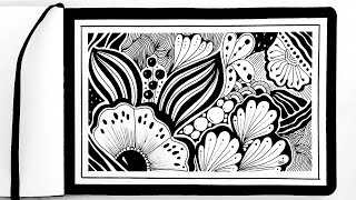 Relaxing Zentangle Drawing | No Talking | Calm & Mindful Art
