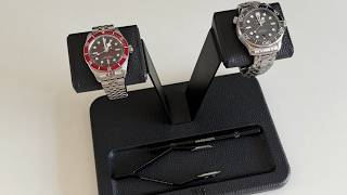 Wristbuddys Double Watch Stand Black crafted from Premium Calfskin Leather (Unboxing & First Look)