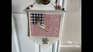 Coffee-Stained Fabric and Banner with the American Flag on top!
