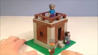 Lego Minecraft village spruce wood hut.