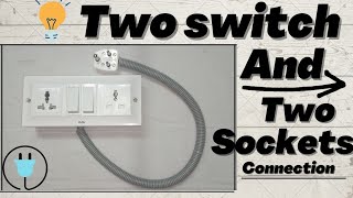 Two switch and two socket wiring connection. #electricalfun #twoswitch #twosockets#wiring#diagram