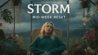 Florence Pugh: Stormy Greenhouse Sanctuary - Heavy Rain on Glass for Mid-Week Reset