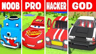 Minecraft  DRIFT CARS STATUE BUILD CHALLENGE | NOOB vs PRO vs HACKER vs GOD