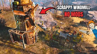 Making a Scrappy Windmill at Outpost Zimonja (NO MODS) - Fallout 4 Settlement Build