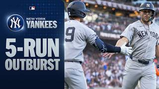 FULL 5-run outburst for the Yankees on Opening Night vs. the Giants 😤 | MLB Highlights
