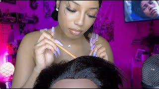 ASMR Hair Roleplay, Best friend helps you get ready for bed,Scalp check,Oiling & Head Massage