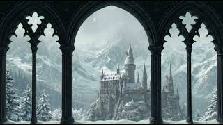 4K Fantasy Ambient View ❄️ A Winter Castle Beyond the Window