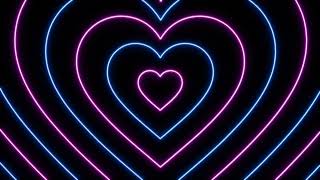 Long Pink Blue Neon Lights Love Heart Tunnel Abstract Fast Movement Glow 4K TikTok Trend Background