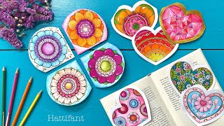 Hattifant | Hearts & Flowers Corner Bookmarks to Color and Craft