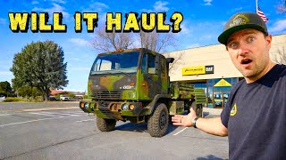 WE PUT MY $800 LMTV TO THE TEST! HAULING 10,000 LB CATERPILLAR D10T TRANSMISSIONS!!