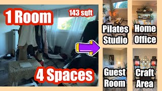 Small Space Makeover That Does It All | One Room Turned Into Four Functional Spaces