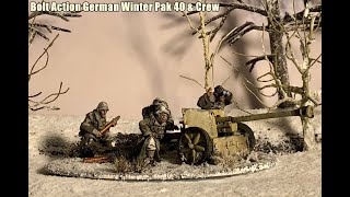 Bolt Action German Heer Winter Pak 40 & Crew - 28MM - Diorama