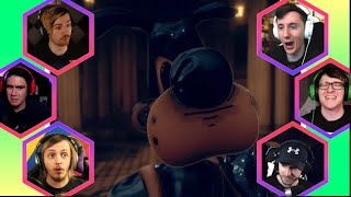 Gamers react to : Bori- Tom?!?! [Bendy and the Dark Revival]