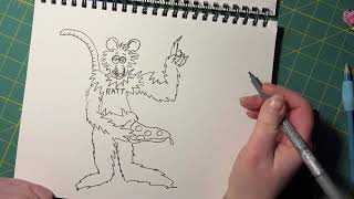 Brainstorming sketch: Cheez E Rat animatronic mascot