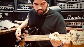 Francisco Escalona recording bass for our new album.